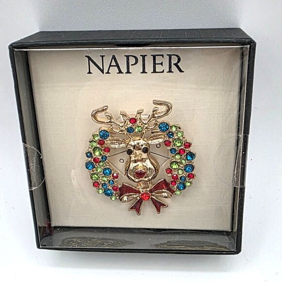 Vintage Collection 3 Novelty Christmas Brooch Pins Pendants Tree Santa Reindeer - Picture 2 of 9